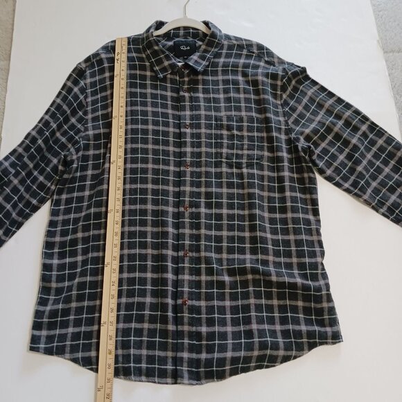 Rails LENNOX Plaid Brushed Flannel Button Down Shirt Size XXL Charcoal Gray - Picture 13 of 14